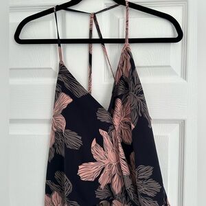 Forever 21 Navy and Pink Floral Camisole